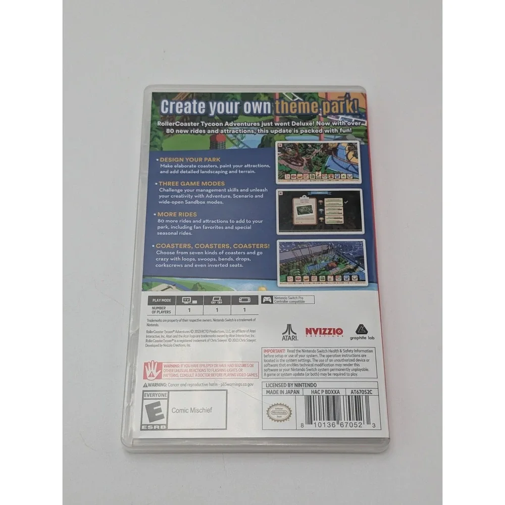 Rollercoaster Tycoon Adventures Deluxe Edition Nintendo Switch Theme Park Sim